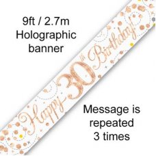 Sparkling Fizz Rose Gold 30th Banner