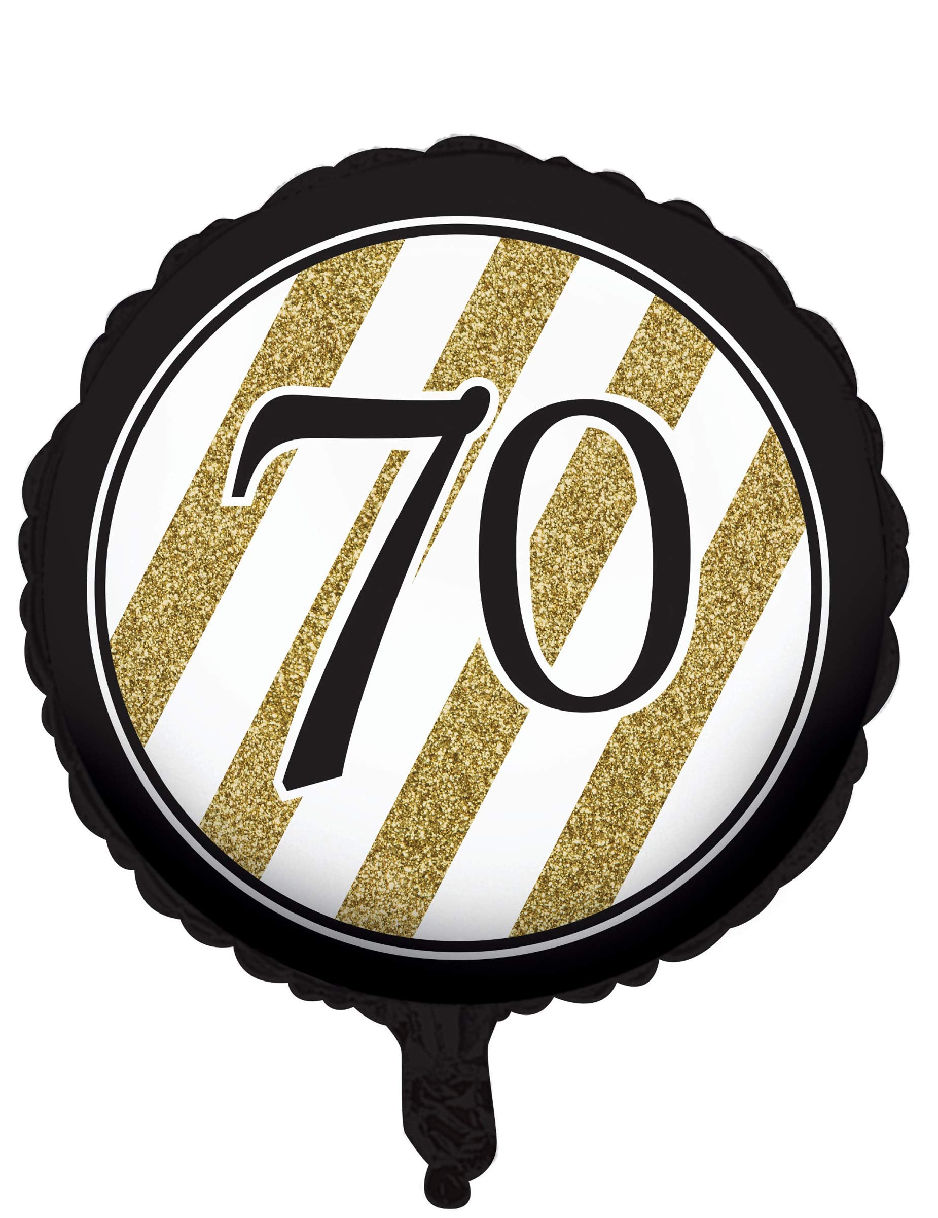 Black and Gold 70th Birthday Foil