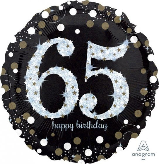 Holographic Sparkling 65th Birthday Foil