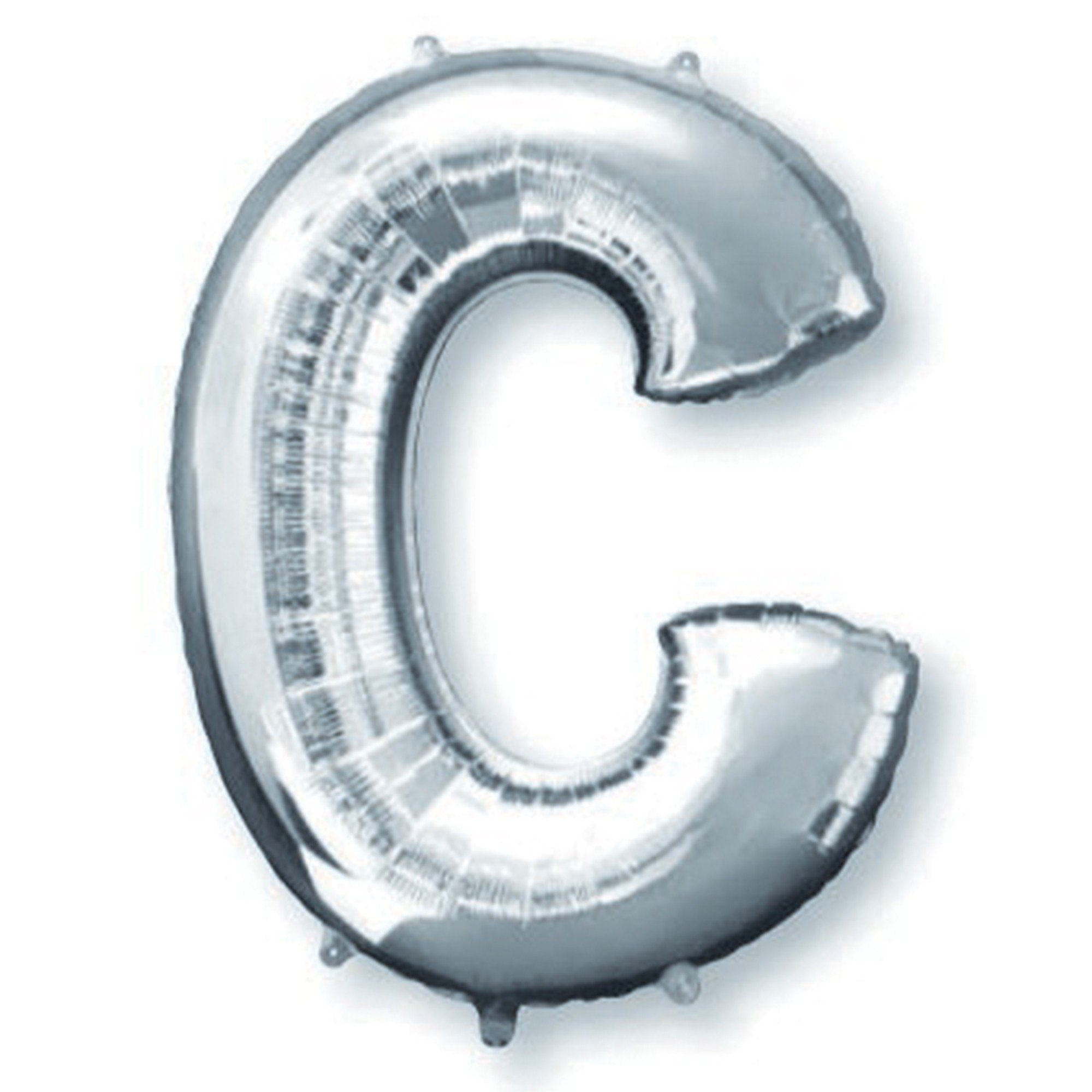 Silver Letter C Supershape Foil Balloon