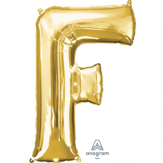 Gold Letter F Supershape Foil Balloon