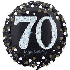 70th Sparkling Birthday Holographic Foil