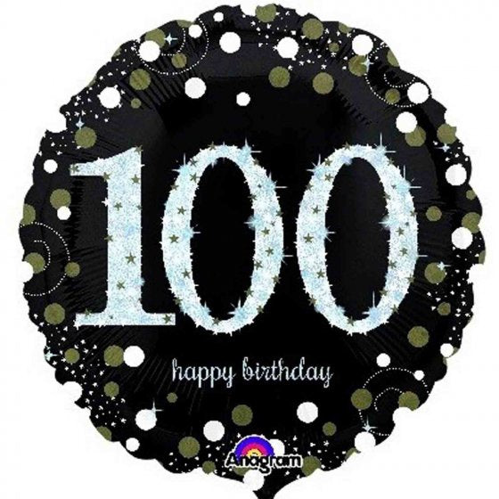 Blue Holographic Sparkling 100th Birthday Foil