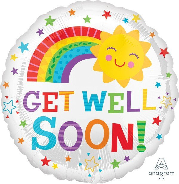 Get Well Soon Rainbow Foil Balloon