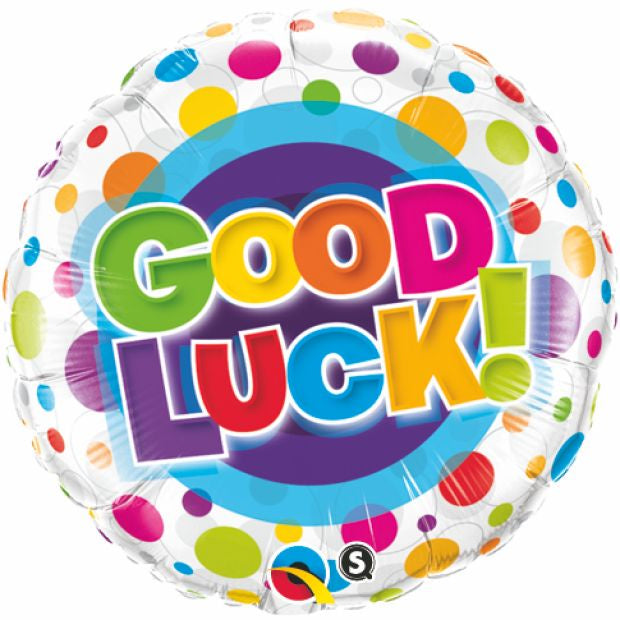 Good Luck Colourful Dots Foil Balloon
