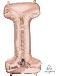 Rose Gold Letter I Supershape Foil Balloon