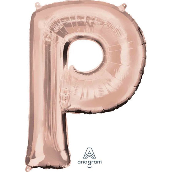 Rose Gold Letter P Supershape Foil Balloon