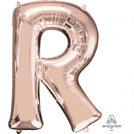 Rose Gold Letter R Supershape Balloon