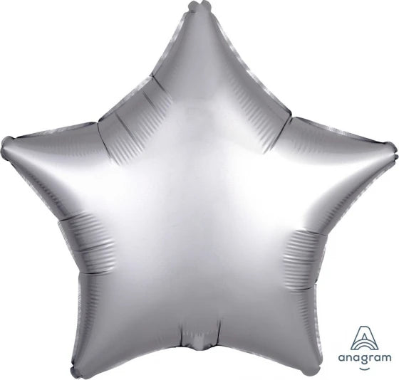 Satin Luxe Platinum 19 Inch Star Foil Balloon