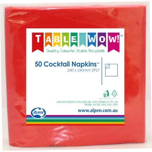 Red Cocktail Napkin