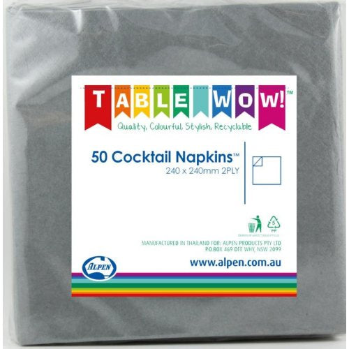 Silver Cocktail Napkins