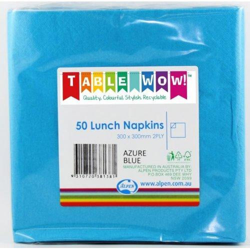 Azure Blue Lunch Napkins Pack of 50