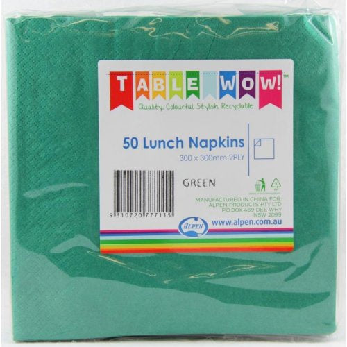 Green Lunch Napkins Pack of 50