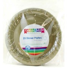 Gold Plastic Dinner Plates Pack of 20
