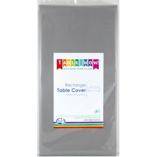 Silver Plastic Rectangle Table Cover
