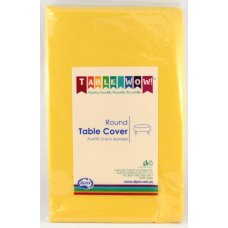 Yellow Round Plastic Tablecover