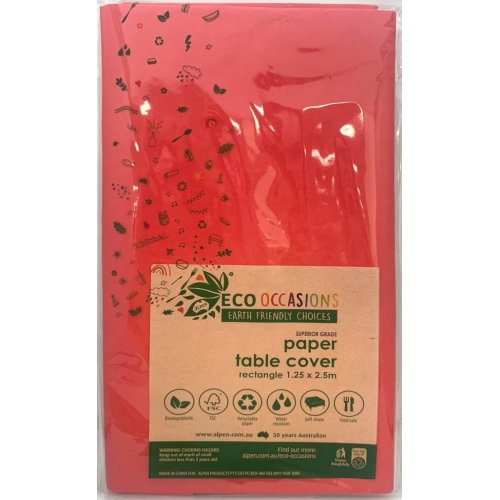 Red Paper Rectangle Table cover