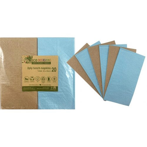 Eco-friendly Light Blue Lunch Napkins