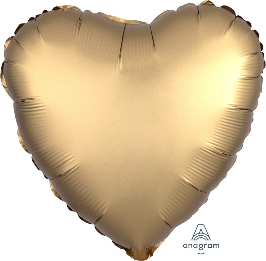 Gold Satin Luxe Heart Foil