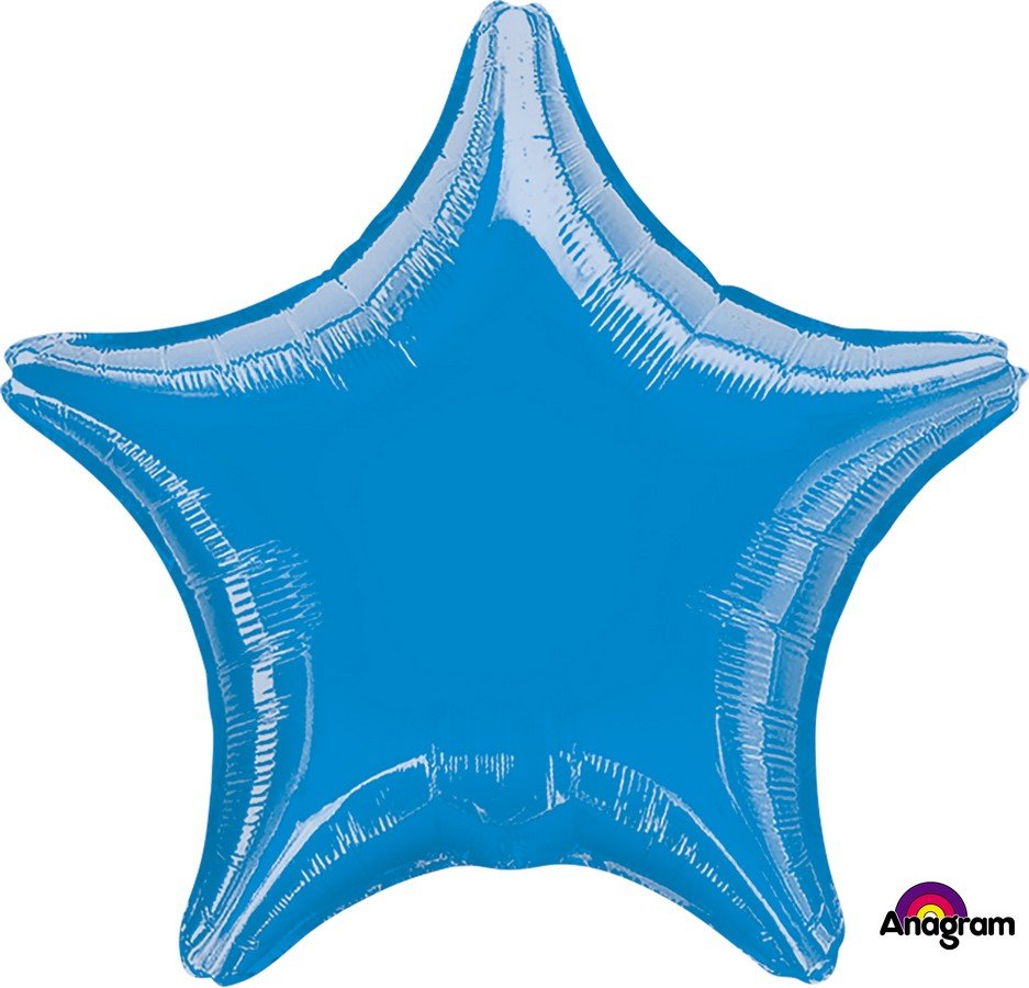 Metallic Blue Star 19 Inch Foil Balloon