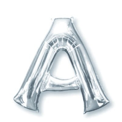 Silver Letter A Supershape Foil Balloon