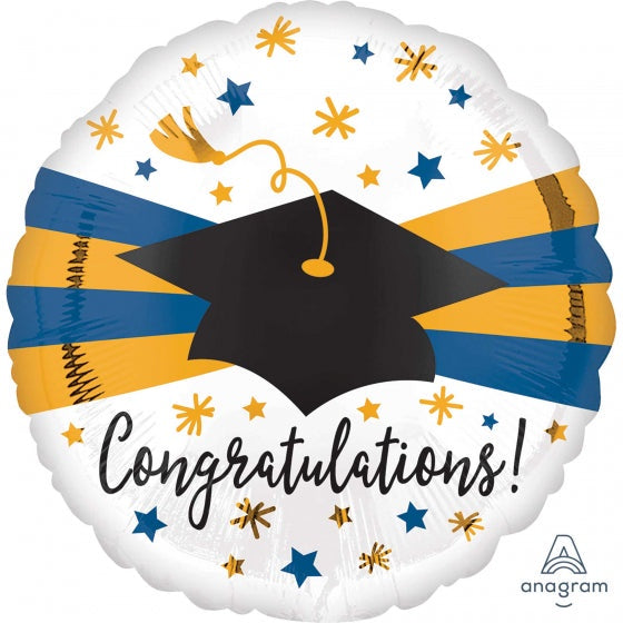 Blue & Gold Congratulations Grad Foil