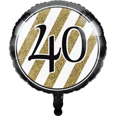 Black & Gold 40 Metallic Foil Balloon