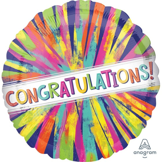 Congratulations Painterly Burst Foil Balloon