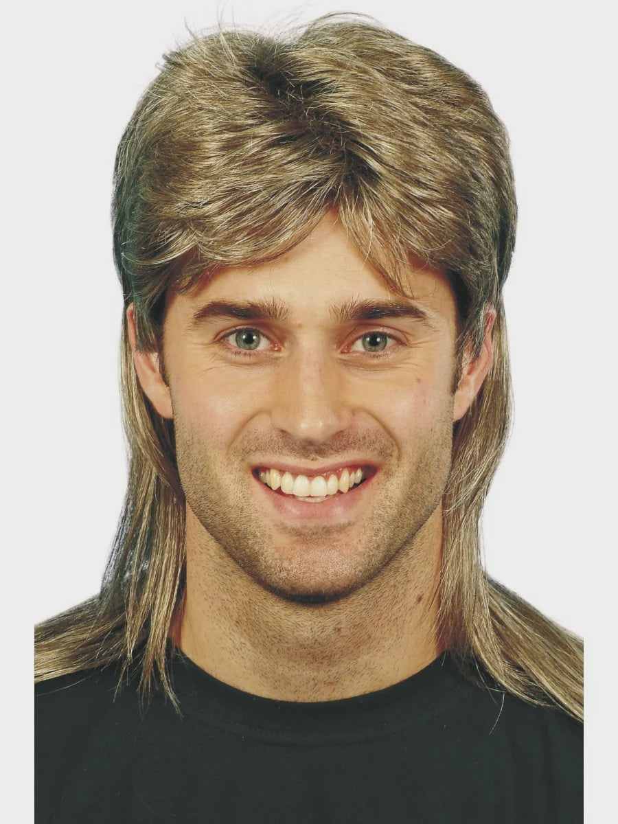Brown Mullet with Blonde Highlights Wig