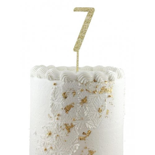 Number 7 Gold Glitter Acrylic Cake Topper