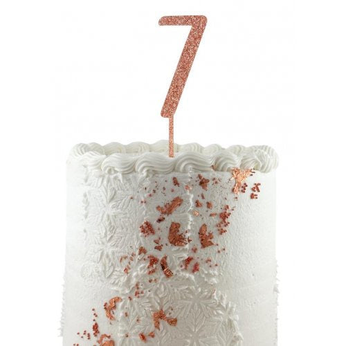 Number 7 Rose Gold Glitter Acrylic Cake Topper