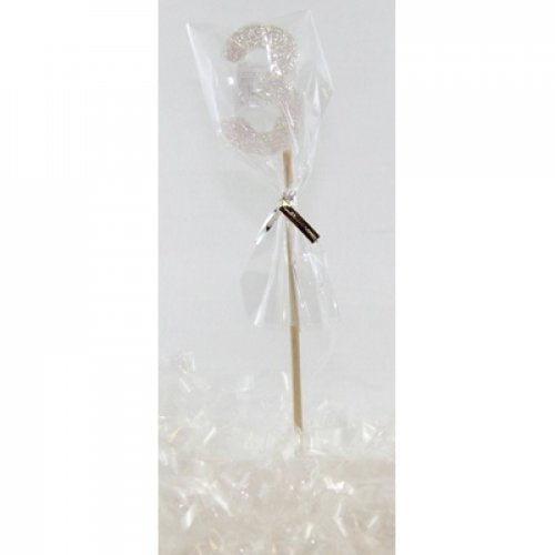 Pearl Glitter Number 3 Candle on Stick