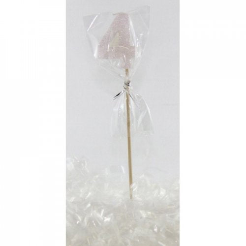 Pearl Glitter Number 4 Candle on Stick