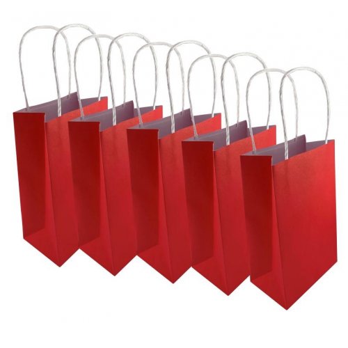 Paper Red Party Bags (Set of 5)
