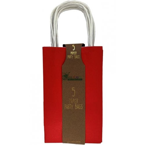 Paper Red Party Bags (Set of 5)