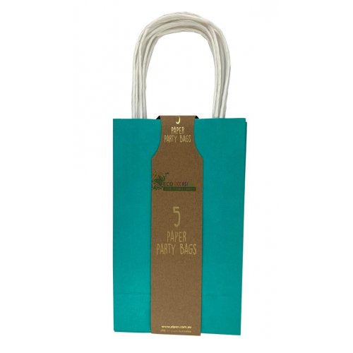 Paper Teal Party Bags (Set of 5)