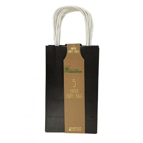 Paper Black Party Bags (Set of 5)