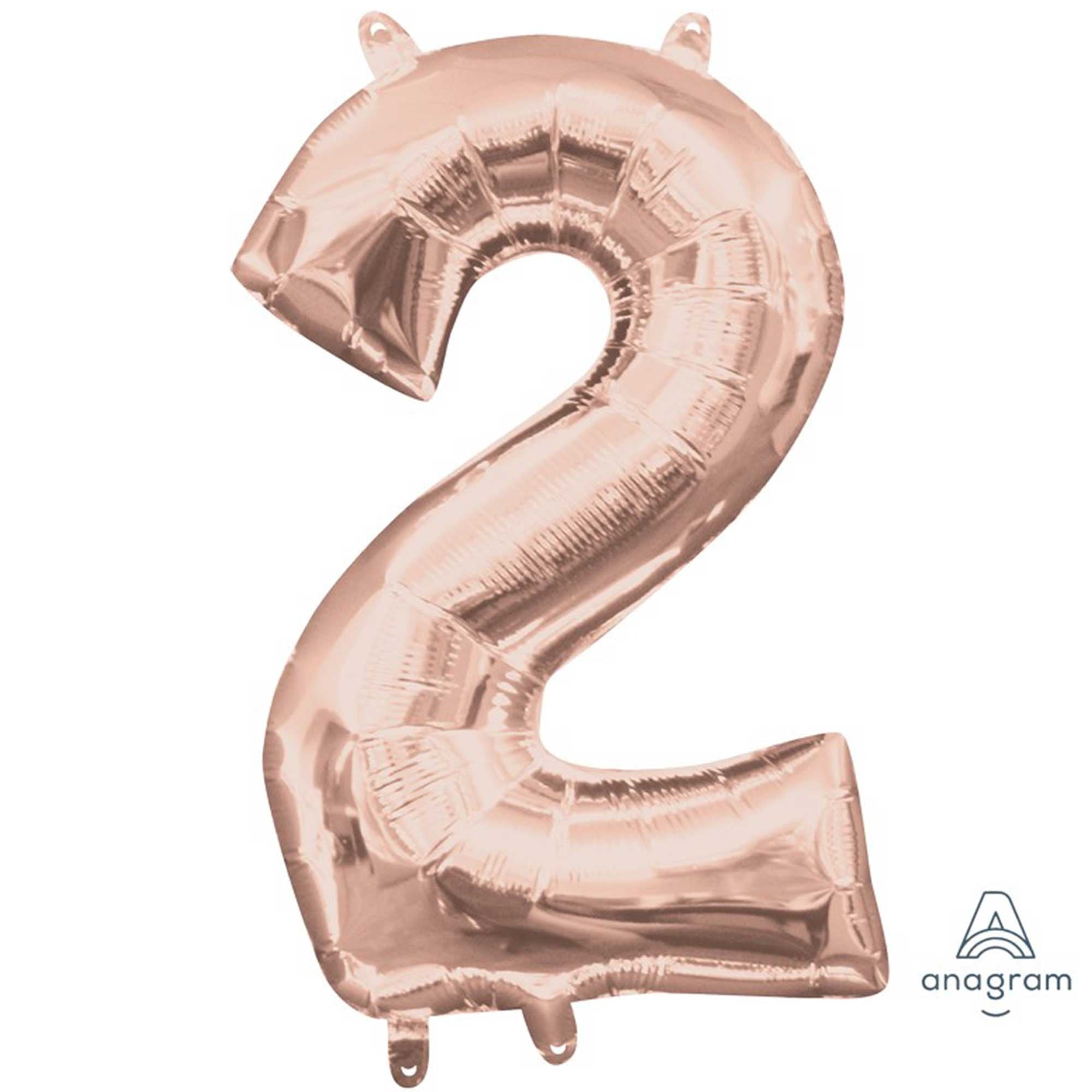 Number 2 Rose Gold Foil Balloon