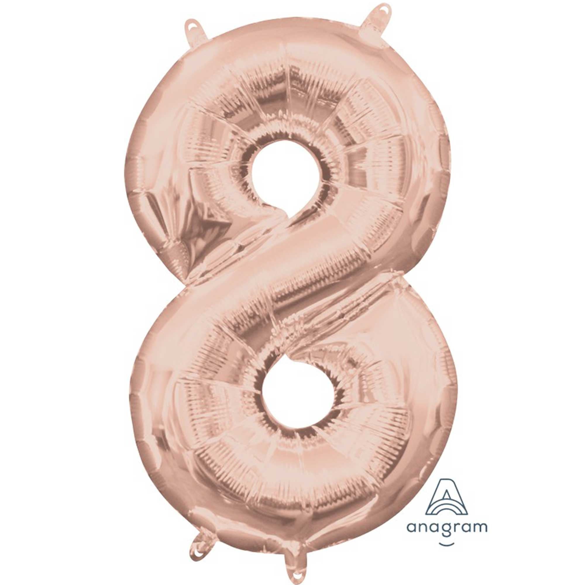 Number 8 Rose Gold Foil Balloon