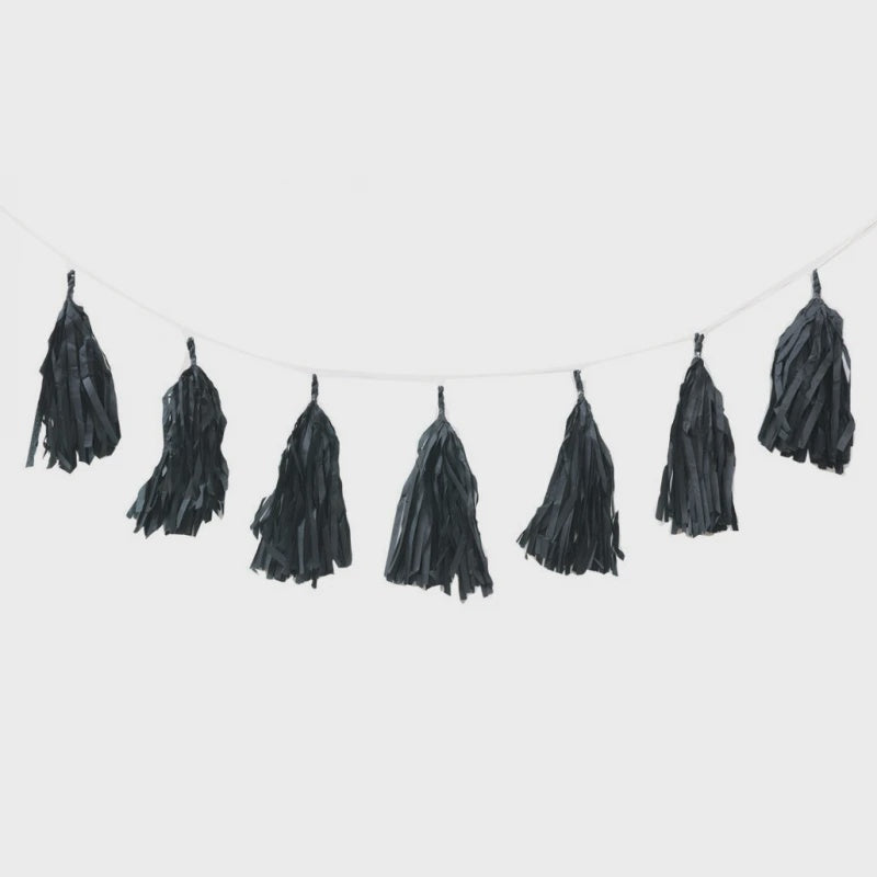 Black tassel deals garland