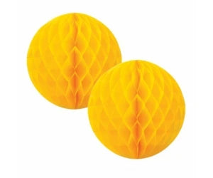 Yellow Honeycomb Balls 15 cm