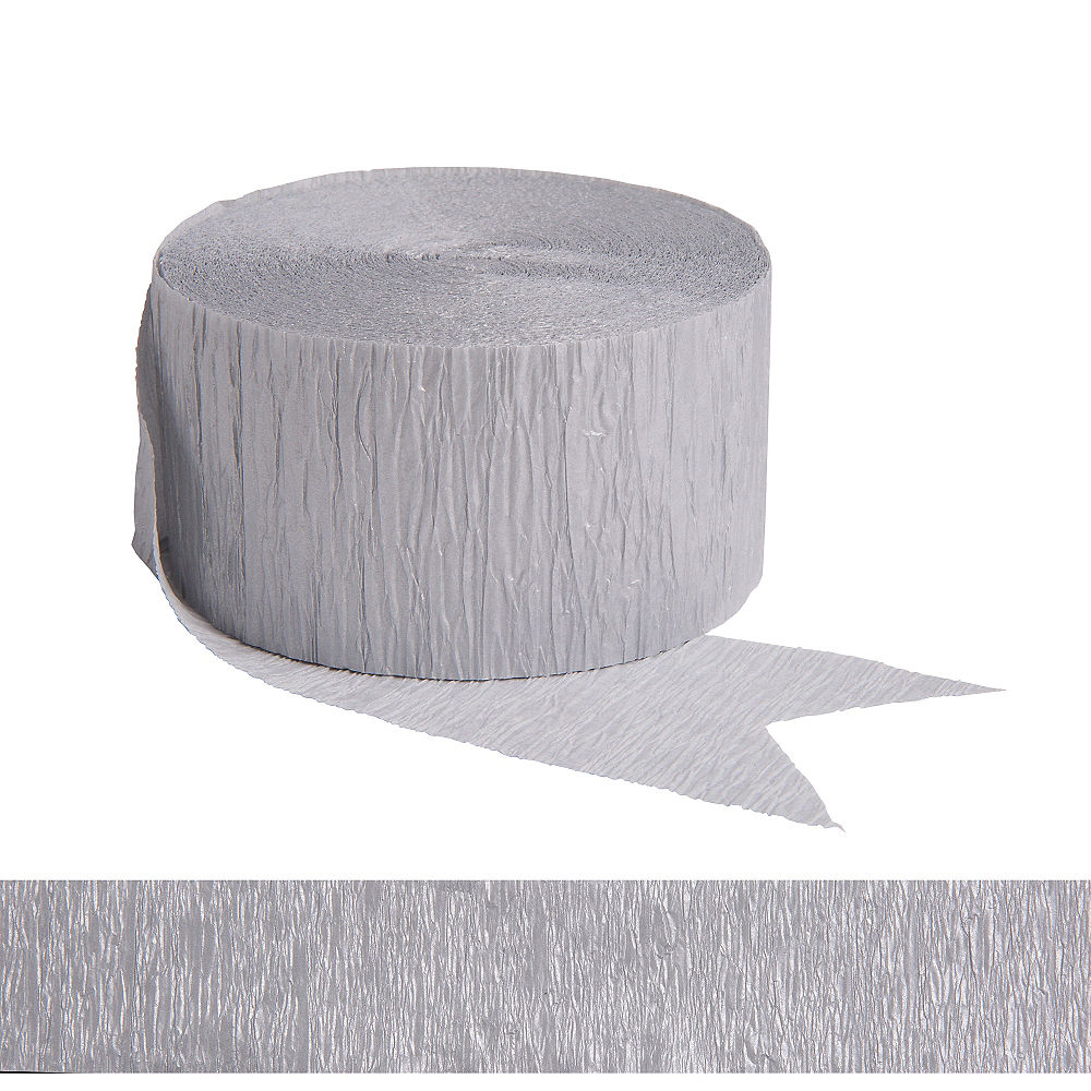 Silver Crepe Streamers