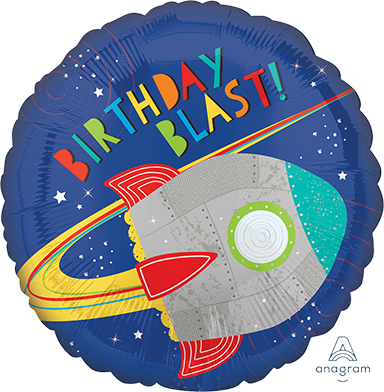Blast Off Birthday Blast Rocket Foil Balloon