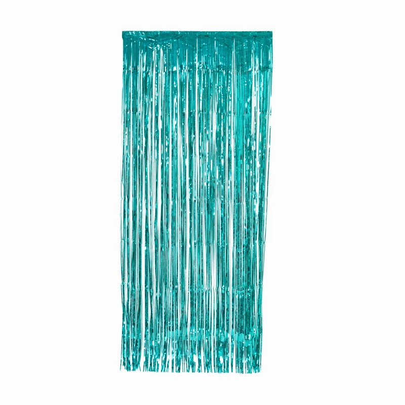 Turquoise Metallic Foil Curtain