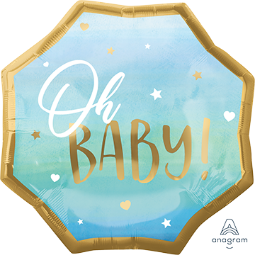 Blue Oh Baby Supershape Foil Balloon