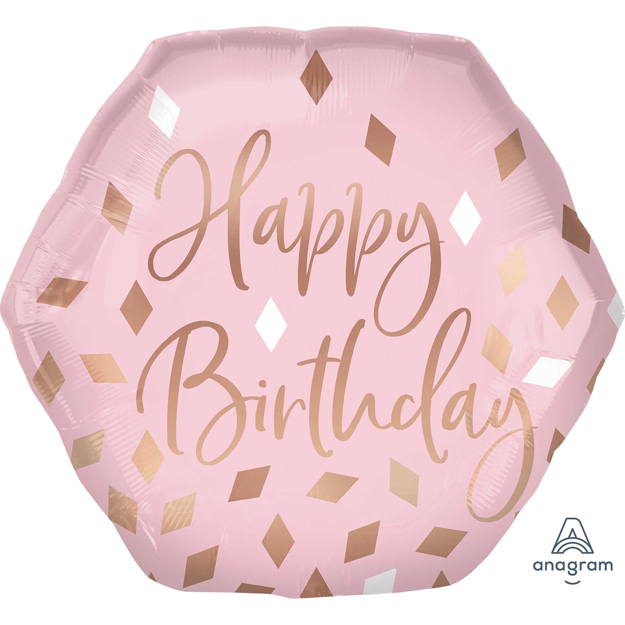 Blush Happy Birthday Foil Balloon