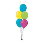 5 Helium Balloon Bouquet All Confetti