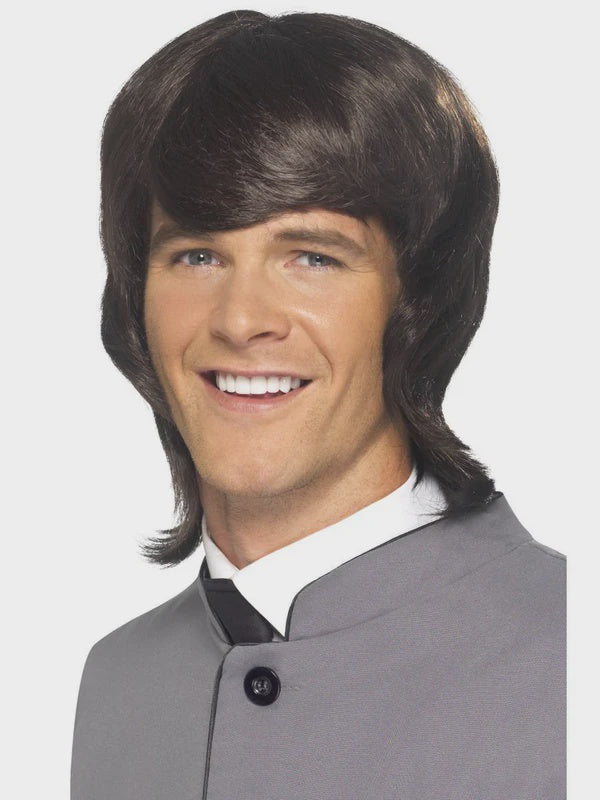 Brown Long 60s Mens Mod Wig