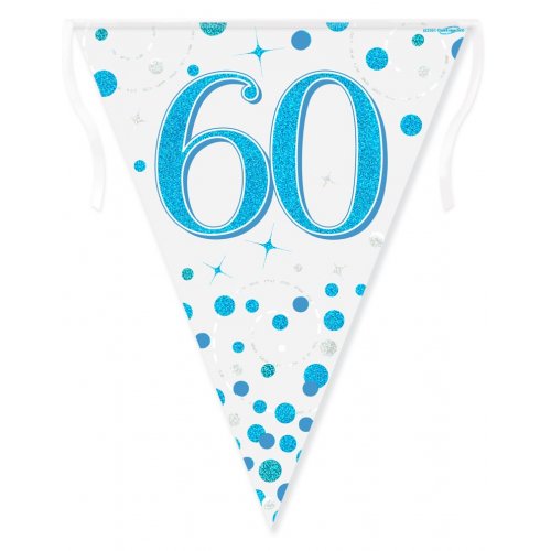 Sparkling Blue Fizz 60th Birthday Bunting