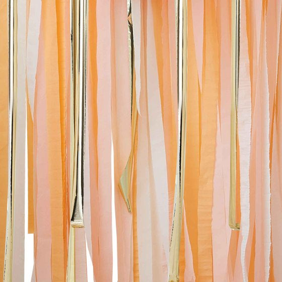 Ginger Ray Gold & Peach Streamer Party Backdrop